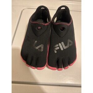 Fila Sport SKELE-TOES Running Shoes Sneakers Black With Pink Water Womens Size 7